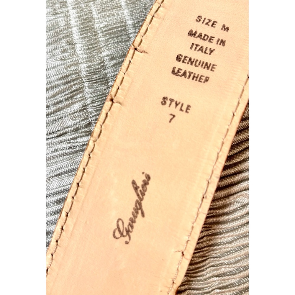 Genuine Leather Rust Garuglieri Italian Made Crocodile Pattern Embossed Belt-MED - Picture 11 of 12